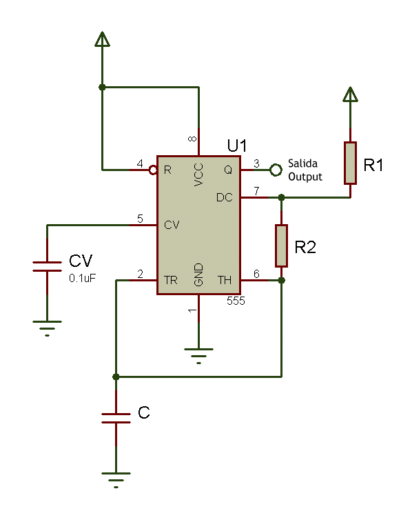 555 as astable schematic