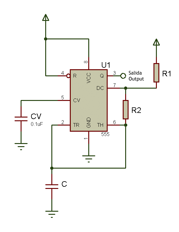 Esquematico Astable con 555