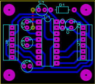 Circuito impreso conversor RS232-TTL con MAX232