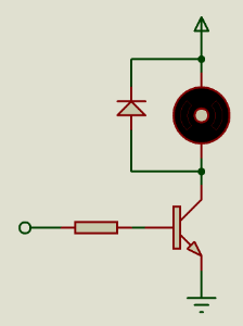 Control apagado-prendido de motor con transistor